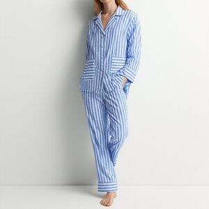 Classic Blue and White Striped Women's Pajama Set